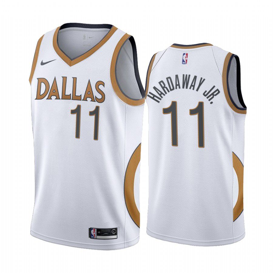 Men Dallas Mavericks #11 tim hardaway jr white city edition gold silver logo 2020 nba jersey->dallas mavericks->NBA Jersey